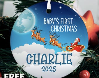 Personalized Baby's First Christmas Ornament with Name, First Christmas Ornament for Baby Girl, Baby Boy Christmas Ornament, Christmas 2025