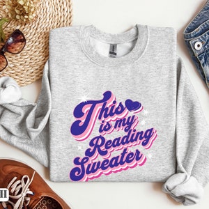 My Reading Retro Sweatshirt | Bookworm Gift | Book Lovers Gift | Reader Sweatshirt | Crewneck Sweatshirt | Gift For Teacher | Librarian Gift