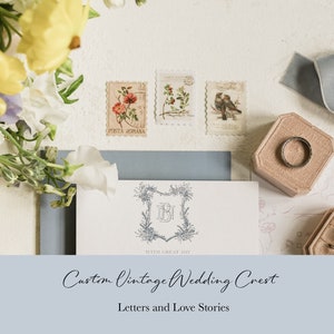 Custom Vintage Wedding Crest, Unique Wedding Logo Design, Hand Drawn Monogram, Elegant Emblem, Personalized Wedding Crest, Download/Print
