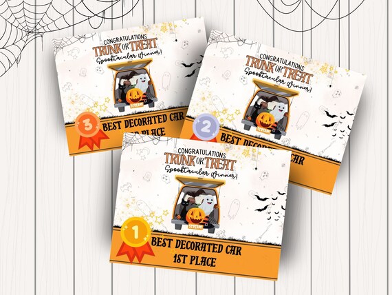 Trunk or Treat Certificate Trunk-or-Treat Award Best Trunk Prize Instant Download PDF