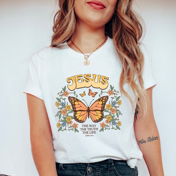 Jesus The Way The Truth The Life Shirt for Women, Christian Shirt for Women, Retro Christian Tshirt, Jesus Tee for Christian Apparel