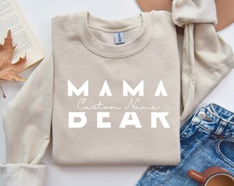 Custom Mama Bear Sweatshirt, Boy Mama Sweatshirt, Mama Bear Crewneck, Mum Sweater, Mama Bear Shirt, Mama Bear Crewneck, First Time Mom Gift