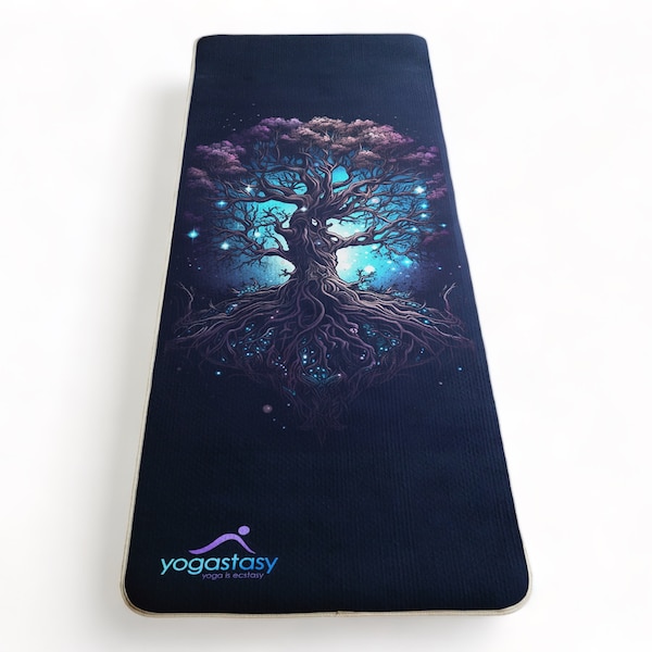 Tree Yoga Mat, Custom Yoga Mat, Warrior-like Grip, None-slip, Eco friendly and Biodegradable, sweat-resistant, long, wide, 4.2mm thick