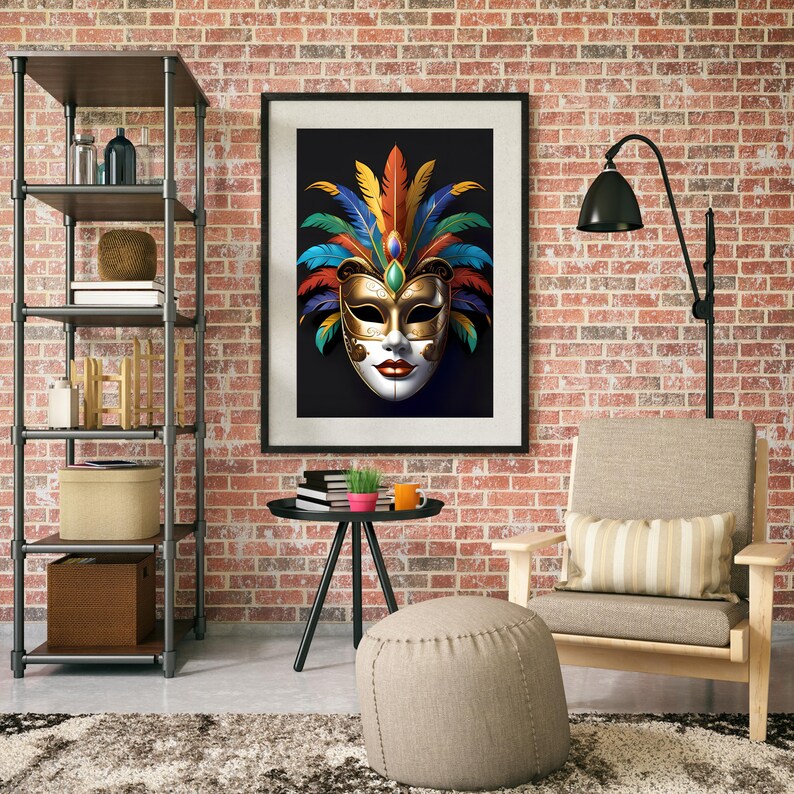 Set of 6 Brazilian Rio Carnival Mask Printable Wall Art, Traditional ...