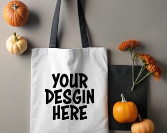Halloween Tote Bag Mockup, Halloween Canvas Bag Mockup, Trick or Treat Halloween Mockup, Steampunk Halloween Mockup, Tote Bag For Kids