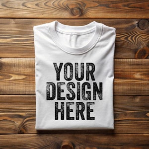 White Bella Canvas Flat Lay Shirt Mockup, 3001 White Tee Mockup, BC 3001 Mocks, Boho Shirt Mockup Template, Folded Tshirt Digital Download