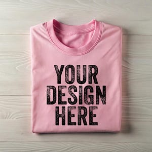 Pink Bella Canvas Flat Lay Shirt Mockup, 3001 Pink Tee Mockup, BC 3001 Mocks, Boho Shirt Mockup Template, Folded Tshirt Digital Download