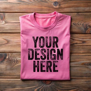 Pink Bella Canvas Flat Lay Shirt Mockup, 3001 Pink Tee Mockup, BC 3001 Mocks, Boho Shirt Mockup Template, Folded Tshirt Digital Download