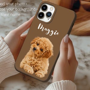 Custom Pet iPhone Case, Personalized Dog or Cat Photo Phone Cover with Name, Tough Case for iPhone 16 15 14Pro 13 Samsung Galaxy S23 S22 S21