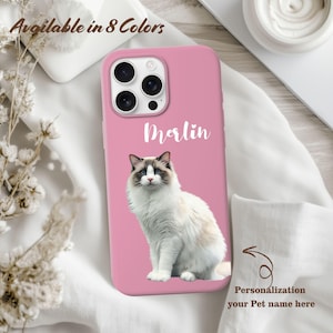 Custom Pet iPhone Case, Personalized Dog or Cat Photo Phone Cover with Name, Tough Case for iPhone 16 15 14Pro 13 Samsung Galaxy S23 S22 S21