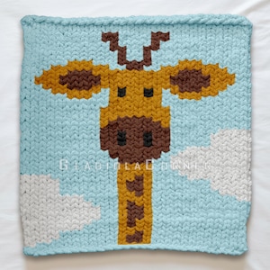 Giraffe Finger Decke - Strickanleitung - Kids Chunky Hand Knit Afghan