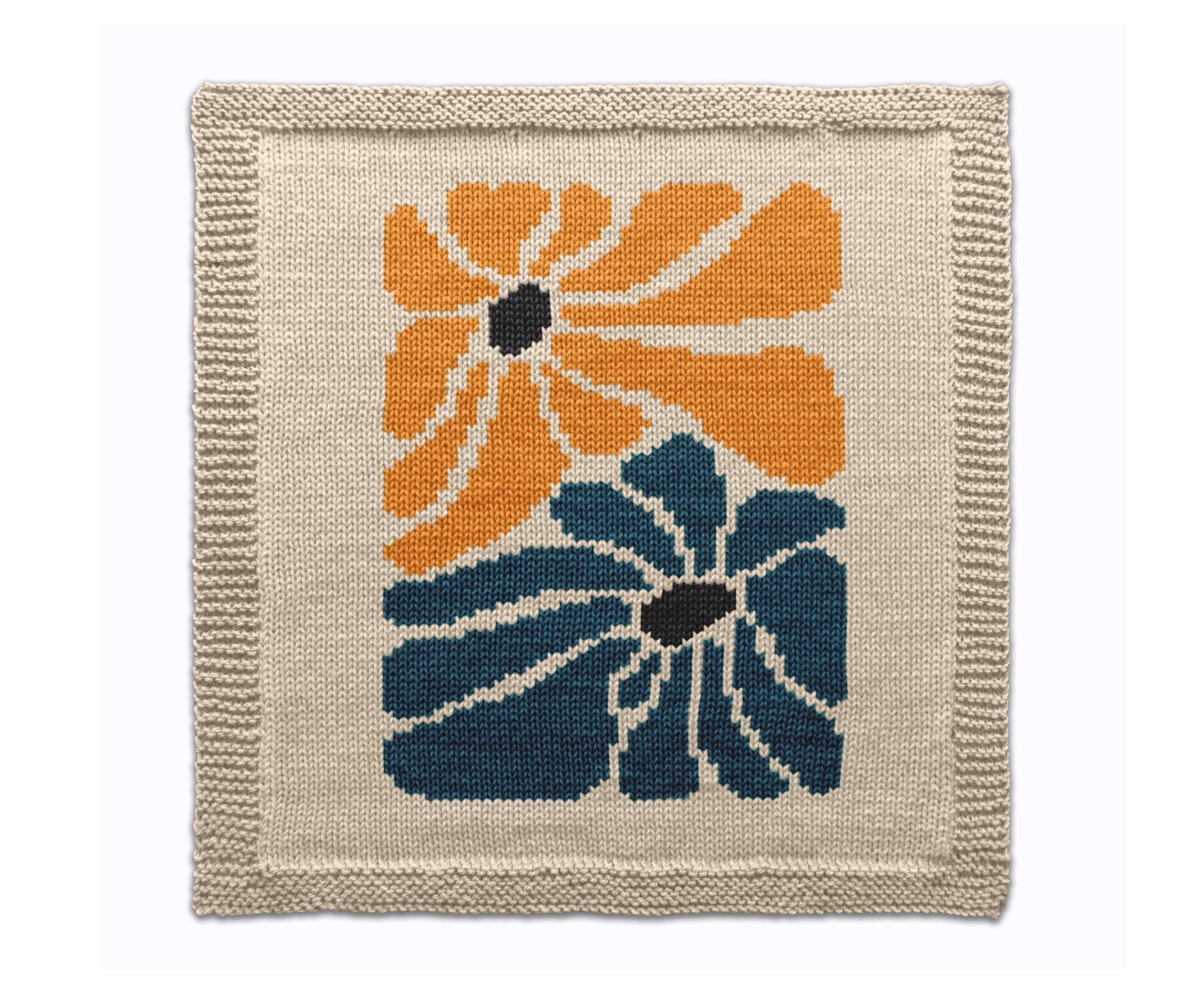 Abstract Floral Bloom Knitting Chart – PDF Pattern for Machine Knitting ...