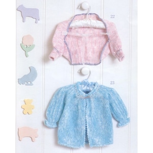 Baby shrug bolero Hug-me-tight & garter stitch picot edging cardigan Vintage KNITTING PATTERN PDF instant download boy girl knit clothing