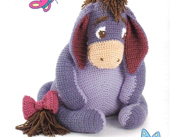 CROCHET PATTERN Winnie the Pooh and Friends Tigger Eeyore Piglet easy beginner toy pdf ebook worsted dk afghan 8-10 ply hook G 4 mm