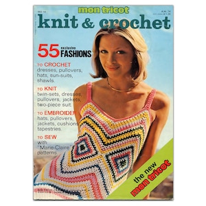 Vintage Knit & Crochet PDF Magazine | Mon Tricot No. 16 (1974) | Summer dresses, tops, pullovers, beach knitwear | Exclusive Retro Patterns