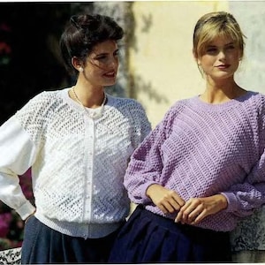 Maschinenstrickanleitung PDF Damen Strickpullover Rundhals Jacke Pullover Winter Pullover kurze Strickjacke Spitze Locher Karte Muster Blätter