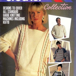 Vintage 80s magazine &quot;The Brother Collection No.1&quot; PDF instant download kniting machine patterns knit Brother KnitMaster Silver Reed Passap