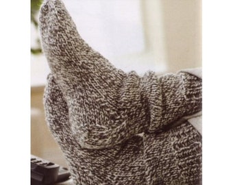 Knit basic socks KNITTING PATTERN PDF download womens chunky 12 ply yarn sizes Small 5/6 Medium 7/8 Large 9/10 socks beginner easy tutorial