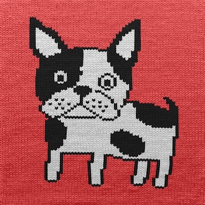 Funny Boston Terrier Knitting Chart – PDF Pattern for Dog Lovers, Machine & Hand Knitting, Intarsia, Duplicate Stitch, Fair Isle Colorwork