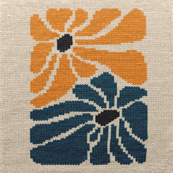 Abstract Floral Bloom Knitting Chart – PDF Pattern for Machine