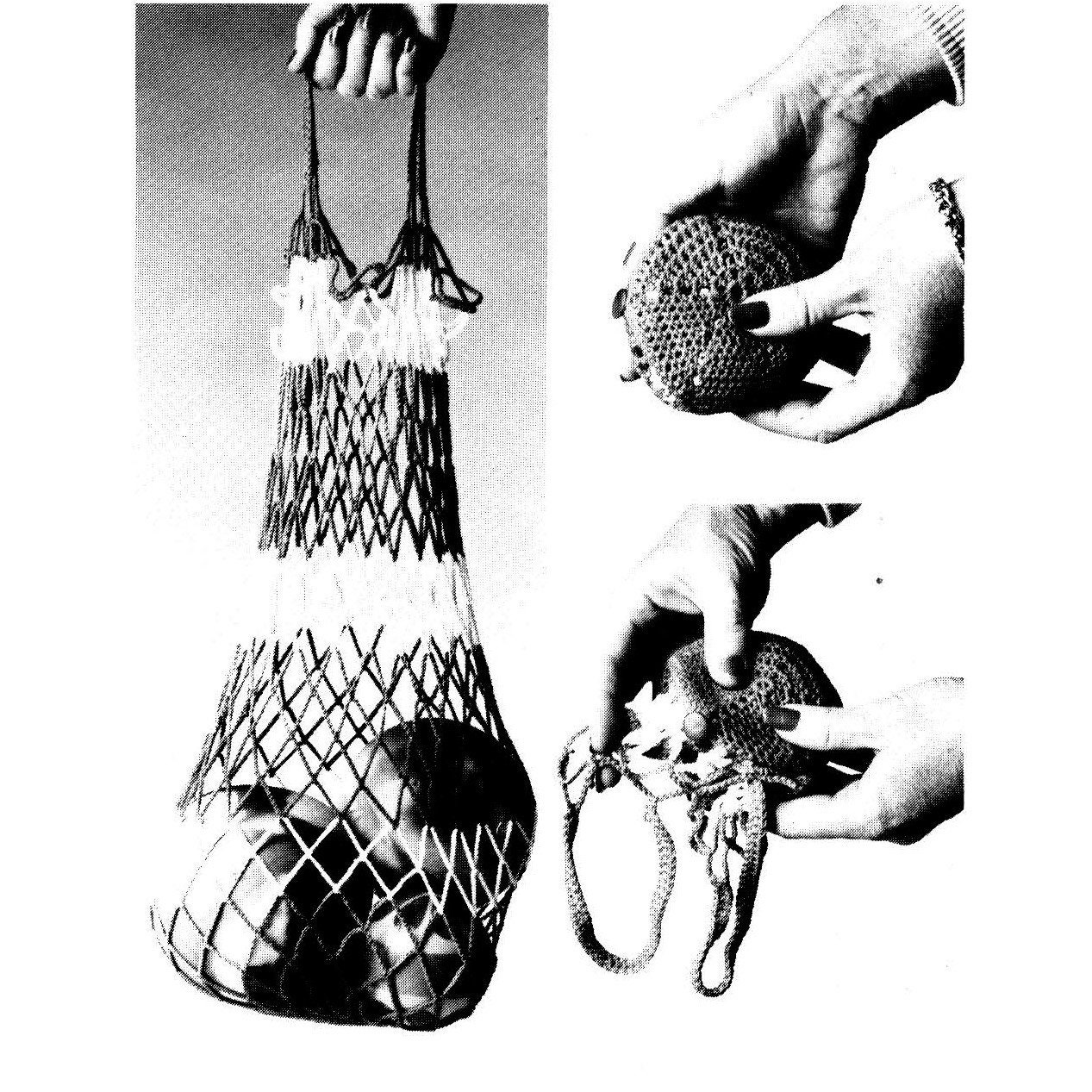 String Bag Vintage Häkelmuster PDF, Anleitung zum sofortigen Download, Haken 2,00/Nr. 14 Garn dk, 4-lagig, feines Sportnetz, Gemüsemarkt, Öko-Shopping