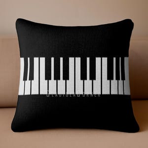 Patrón de tejido para cojín de piano fácil - Funda de cojín cuadrada de 45 cm (18 pulgadas)