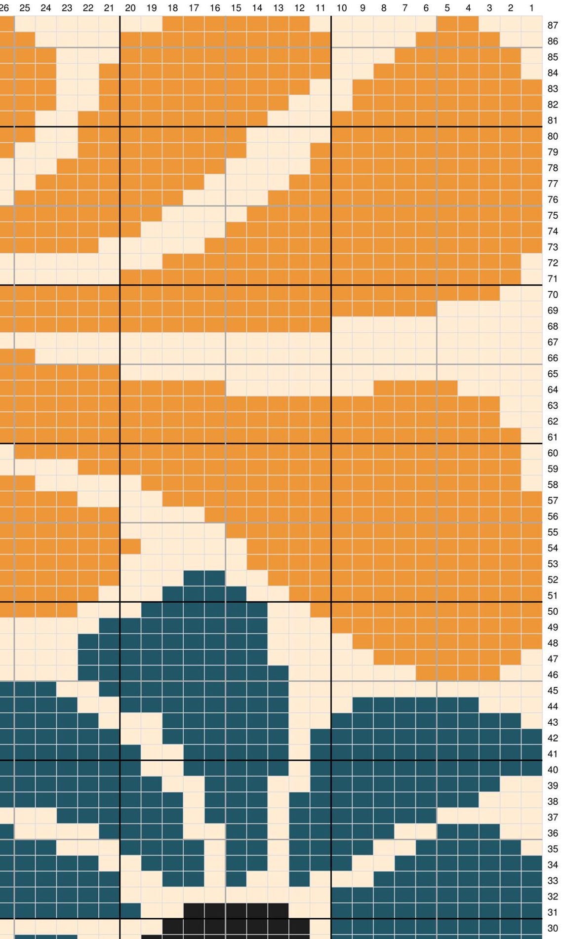 Abstract Floral Bloom Knitting Chart – PDF Pattern for Machine Knitting ...