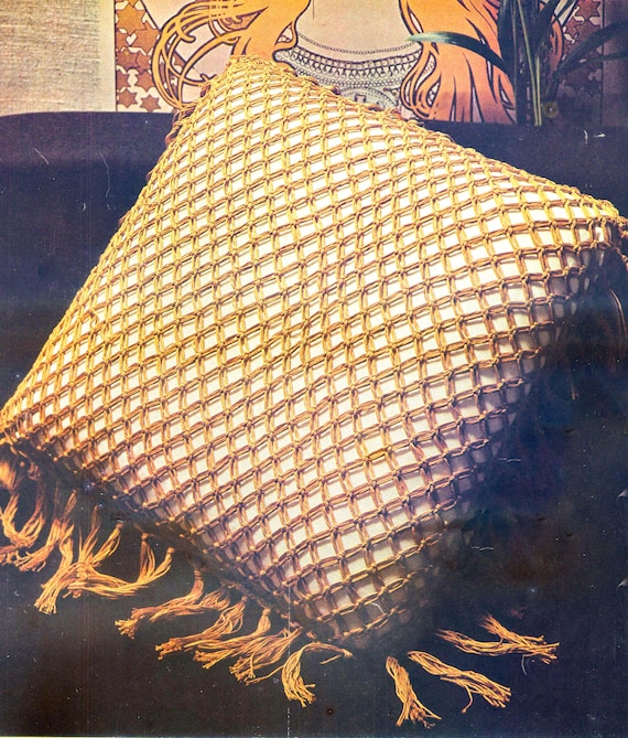 Vintage macrame PATTERN funda de cojín almohada decoración del