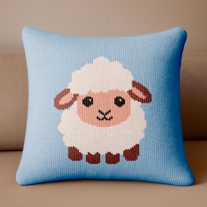 Patrón de tejido para cojín de cordero - Funda de cojín cuadrada de 45 cm (18 pulgadas)