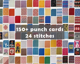 150+ punchcards 50 pages PDF eBook &quot;Bulky stitch patterns book&quot; punch cards fair isle intarsia single motifs vintage brother knitmaster