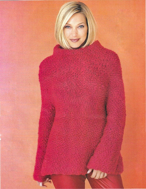 Vintage STRICKMUSTER PDF lange Passe Pullover super voluminös