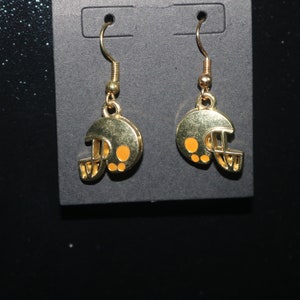 Gold Football Helmet Earrings