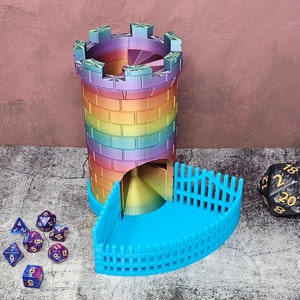 Castle Dice Tower with Gate Dice Tray for Role Playing Games - Dungeons and Dragons - TTRPG - RPG - Dice Randomizer