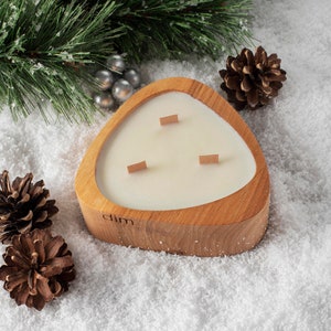 Wood Bowl Candle/ Holiday Candles/ Bread Candle/  Wood Wick/ Farmhouse Decor/ Bread Candles/ Christmas Gift/ Farmhouse Candle Soy Dough Bowl