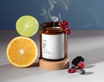 Sweet Citrus Love: Hand-Poured Soy Candle with Lime, Orange, Cherry, and Berry Scents for Valentine's Day