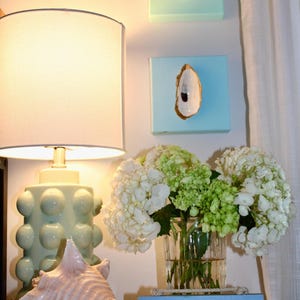Oyster Shell Canvas Wall Decor – 5” x 5”