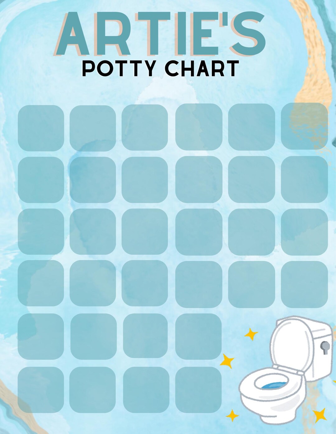 Potty Chart Rotation Potty Chart Editable Printout - Etsy
