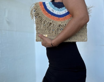 Handmade Evil Eye Crochet Bag: Luxury Woven Shoulder Bag