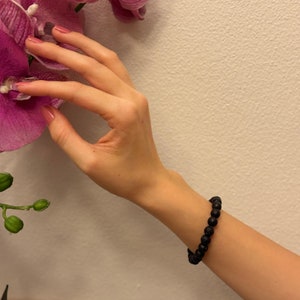 Black Lava Rock Bracelet: Essential Oil Diffuser, Chakra Stones