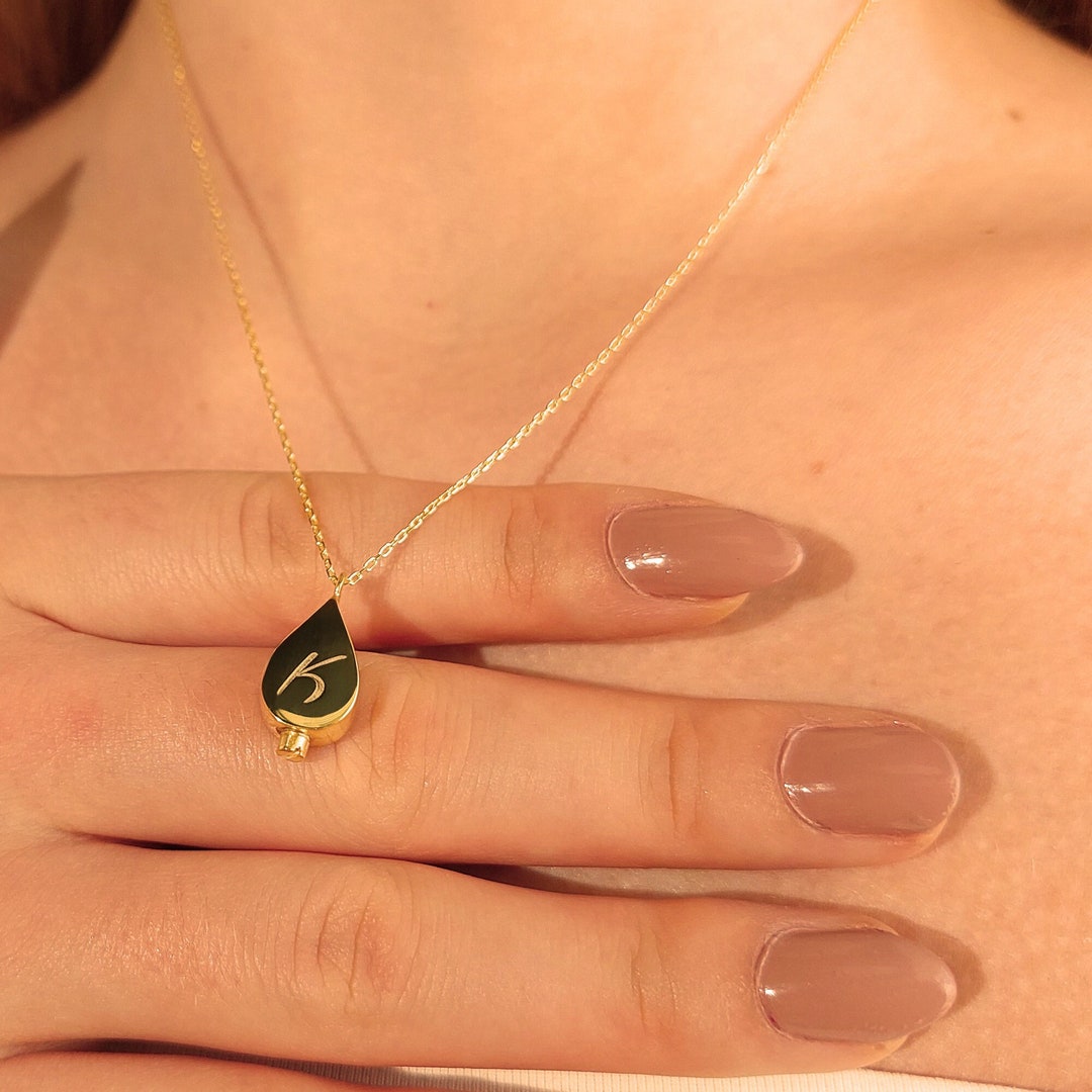 Cremation Jewelry Letter Necklace, Memorial Bar Keepksake Pet Loss