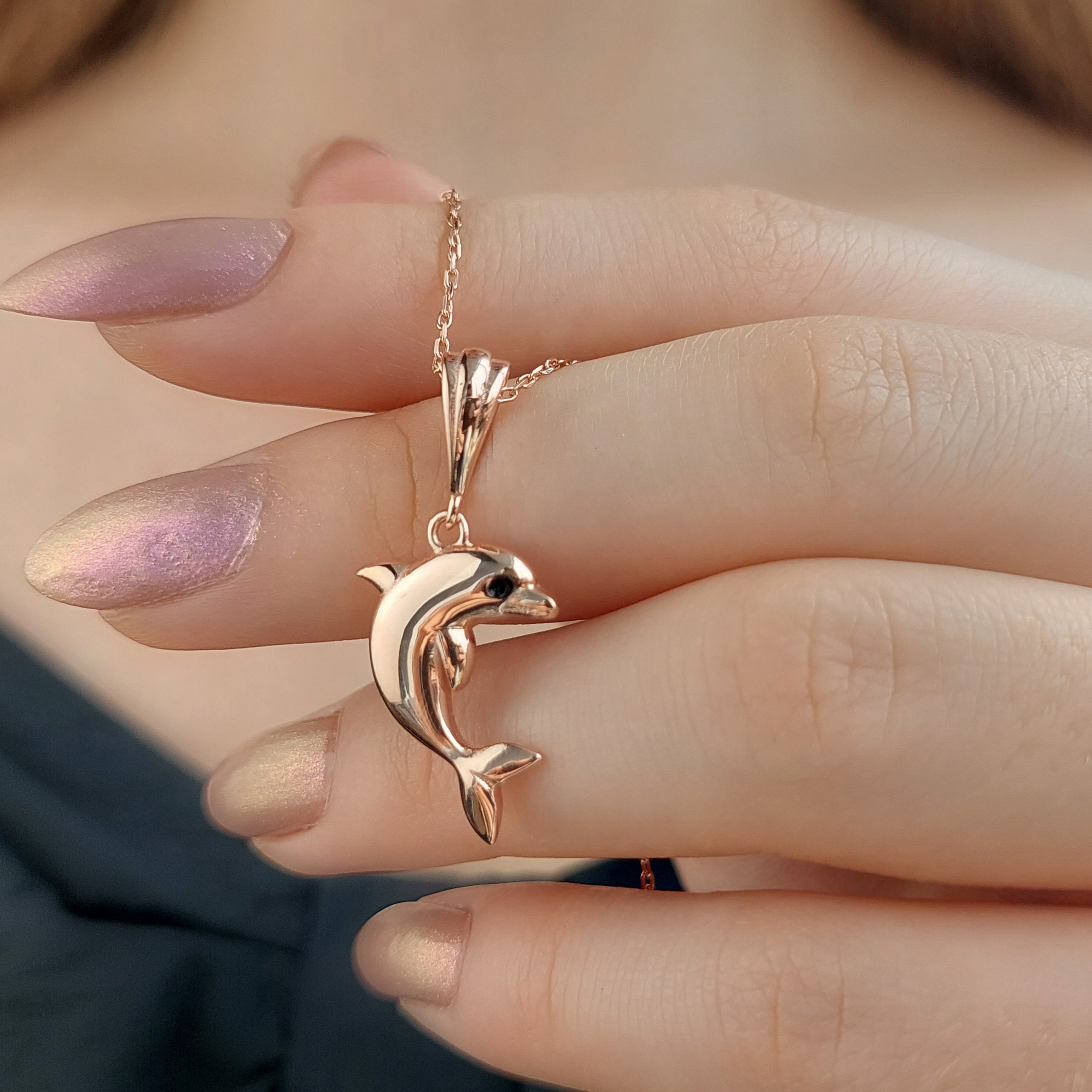 Rose gold outlet dolphin necklace