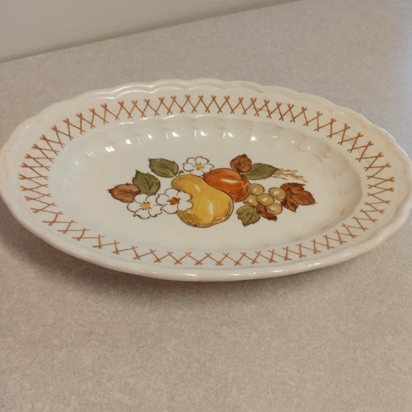 Vintage serving tray/dish Vernon Ware California 70s ceramic fruit design