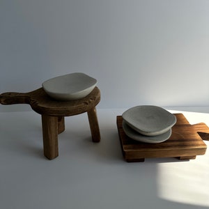 ADÉ - Set of 2 Concrete Stone Dishes | Concrete Catchall | Concrete Decor | Jewelry Dish