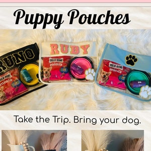 Hundereisetasche Personalisiert mit dem Namen Ihres Welpen - Perfekte Tasche für alle Bedürfnisse Ihres Welpen unterwegs, beim Besuch des Hundeparks oder auf Reisen.