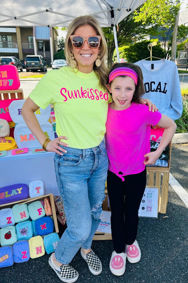 Women's Summer T-Shirt and Tanks- SUNKISSED t-shirts and tanks - summer shirts, beach t-shirts, vacation tees. Comfort Color Neon T-shirts image 10