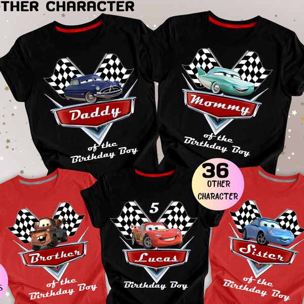 Cars Birthday Boy Shirt, Lightning Mcqueen Birthday Shirt, Family Matching Shirt, Lightning Mcqueen Car Shirt, Disney Car Birthday Shirt