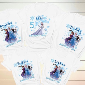 Disney Elsa Birthday Shirts, Frozen Birthday Shirt , Frozen Custom Birthday Shirt , Frozen Personalized Tee, Frozen Family Party T-Shirts