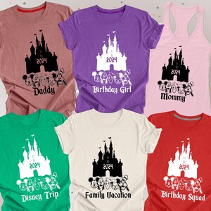 Disney Castle Trip T-Shirts, Disney Custom Family Trip Shirts, Disneyland Trip 2024 Shirts, Disney Family Vacation Shirt