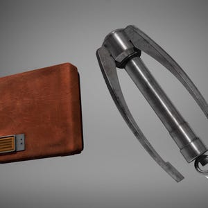 Kay Vess Grappling Hook and Belt Box -Digital 3D model for 3D Printing ( STL Download ) Cosplay, Costume, Outlaws, Greeblies, Accessories