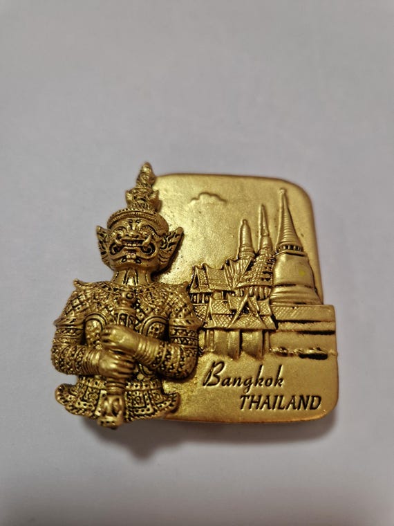 Magnete Frigorifero 3D Bangkok Thailandia | Souvenir In Resina Fatta A Mano | Regalo Di Viaggio Decorazione Casa